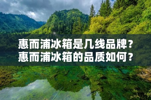 惠而浦冰箱是几线品牌？惠而浦冰箱的品质如何？
