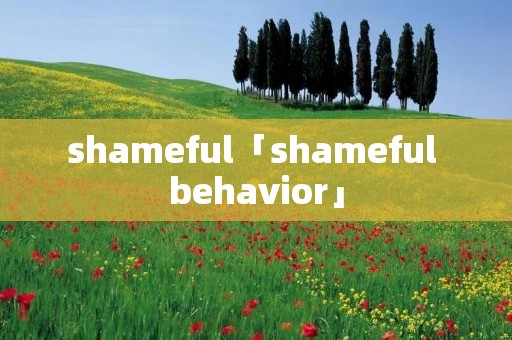 shameful「shameful behavior」