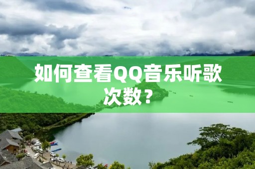 如何查看QQ音乐听歌次数?