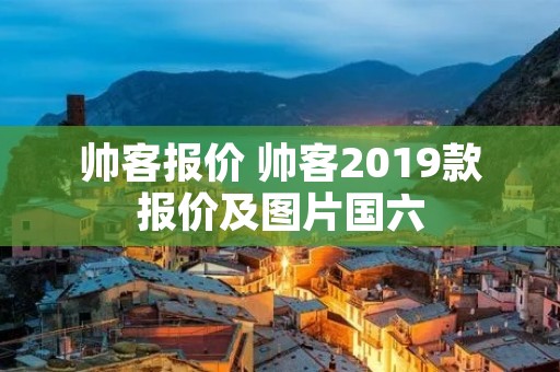 帅客报价 帅客2019款报价及图片国六