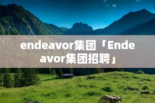 endeavor集团「Endeavor集团招聘」