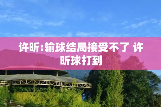 许昕:输球结局接受不了 许昕球打到