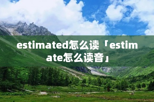 estimated怎么读「estimate怎么读音」