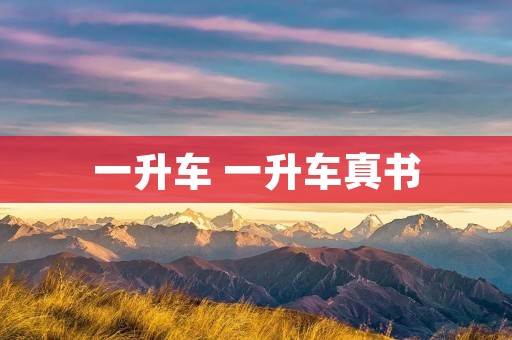 一升车 一升车真书 一升车 一升车真书