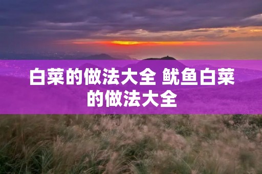 白菜的做法大全 鱿鱼白菜的做法大全