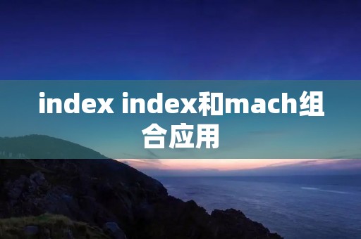index index和mach组合应用