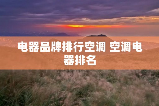 电器品牌排行空调 空调电器排名
