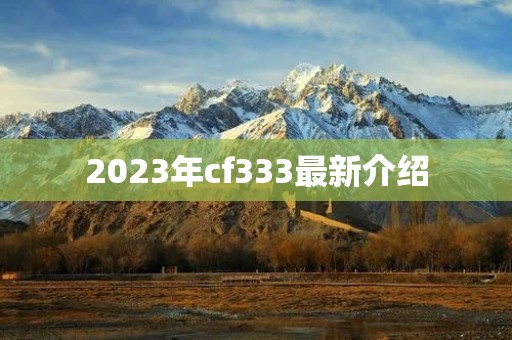 2023年cf333最新介绍