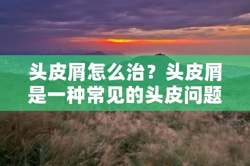 头皮屑怎么治？头皮屑是一种常见的头皮问题，它可能是由于头皮过干、过油、感染真菌或者皮肤疾病等引起的。无论是哪种原因导致的头皮屑，它都会给人带来不适和困扰。因此，治疗头皮屑问题是非常必要的。那么，头皮屑怎么治呢？