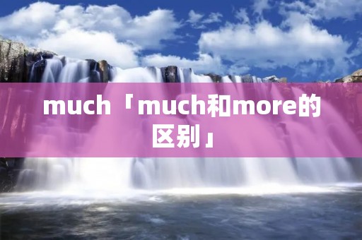 much「much和more的区别」