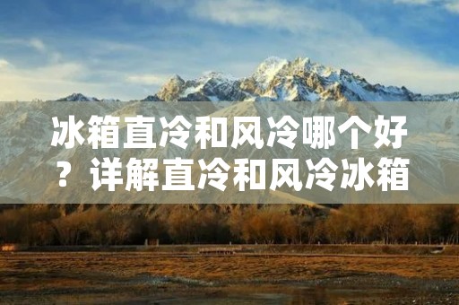 冰箱直冷和风冷哪个好？详解直冷和风冷冰箱的优缺点