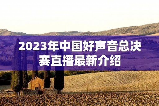 2023年中国好声音总决赛直播最新介绍 2023年中国好声音总决赛直播最新介绍