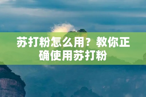 苏打粉怎么用？教你正确使用苏打粉