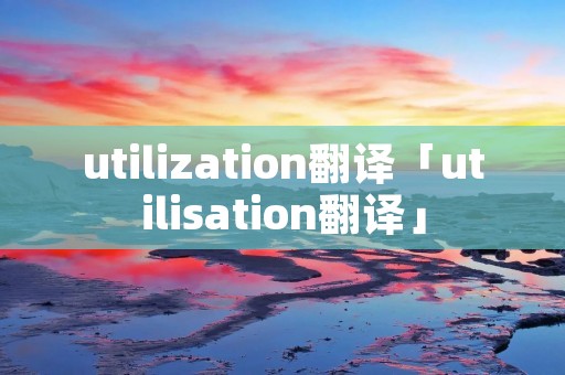 utilization翻译「utilisation翻译」