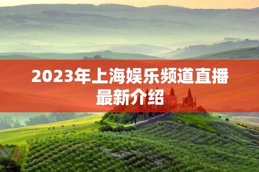 2023年上海娱乐频道直播最新介绍