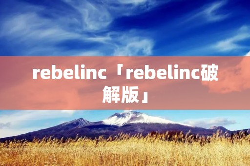 rebelinc「rebelinc破解版」