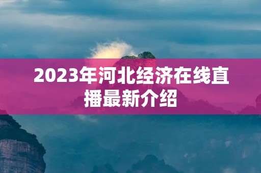 2023年河北经济在线直播最新介绍