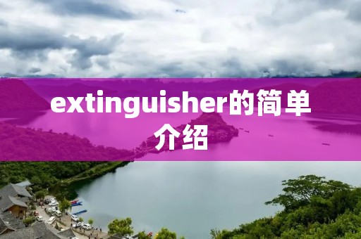 extinguisher的简单介绍 extinguisher的简单介绍