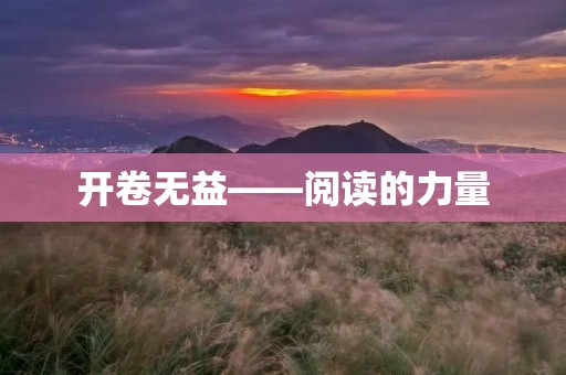 开卷无益——阅读的力量