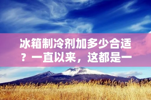 冰箱制冷剂加多少合适?一直以来,这都是一个备受关注的问题。因为冰箱制冷剂的加量不仅会影响制冷效果,还会对环境造成一定的污染。那么,到底应该加多少制冷剂才是合适的呢?接下来,我们将从几个方面来探讨这个问题。 冰箱制冷剂加多少合适?一直以来,这都是一个备受关注的问题。因为冰箱制冷剂的加量不仅会影响制冷效果,还会对环境造成一定的污染。那么,到底应该加多少制冷剂才是合适的呢?接下来,我们将从几个方面来探讨这个问题。