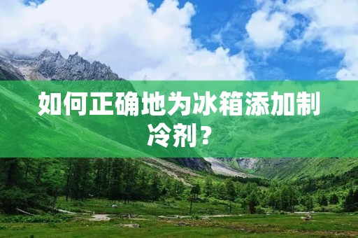如何正确地为冰箱添加制冷剂？