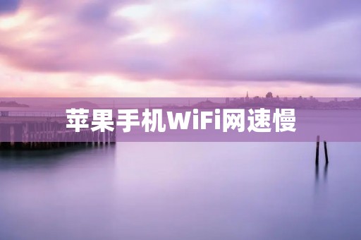 苹果手机WiFi网速慢:如何解决?