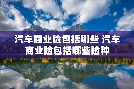 汽车商业险包括哪些 汽车商业险包括哪些险种