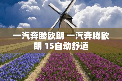 一汽奔腾欧朗 一汽奔腾欧朗 15自动舒适