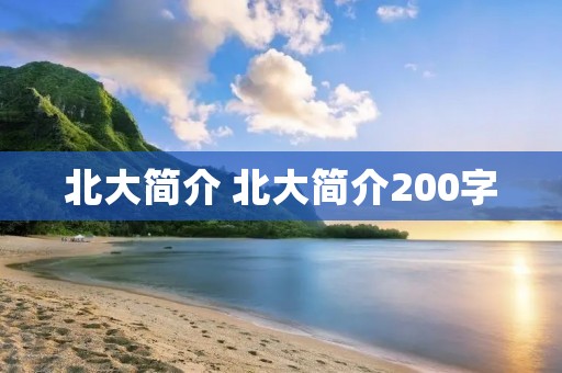 北大简介 北大简介200字