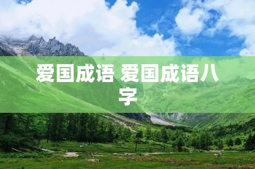 爱国成语 爱国成语八字