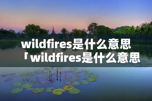 wildfires是什么意思「wildfires是什么意思英语」