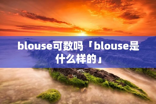 blouse可数吗「blouse是什么样的」 blouse可数吗「blouse是什么样的」