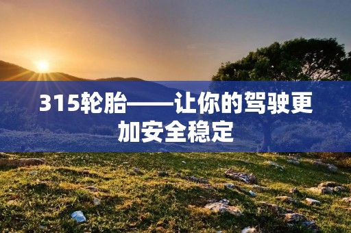 315轮胎——让你的驾驶更加安全稳定