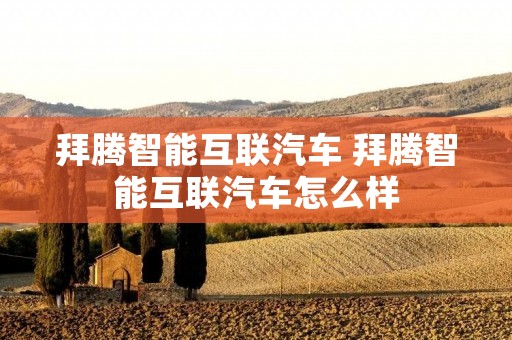 拜腾智能互联汽车 拜腾智能互联汽车怎么样 拜腾智能互联汽车 拜腾智能互联汽车怎么样