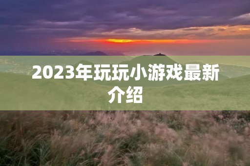 2023年玩玩小游戏最新介绍 2023年玩玩小游戏最新介绍