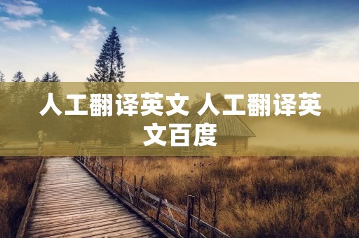 人工翻译英文 人工翻译英文百度