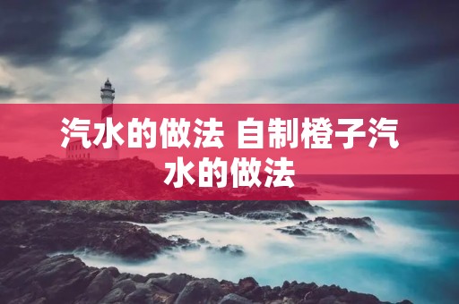 汽水的做法 自制橙子汽水的做法