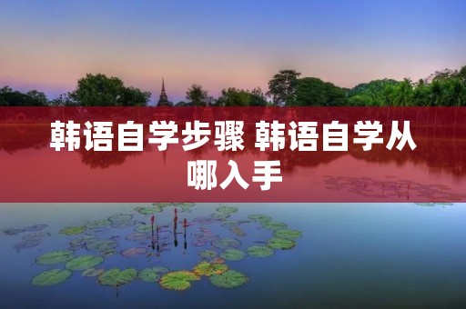 韩语自学步骤 韩语自学从哪入手