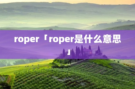roper「roper是什么意思」