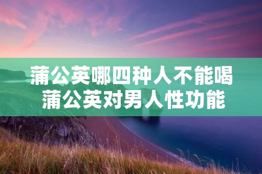 蒲公英哪四种人不能喝 蒲公英对男人性功能