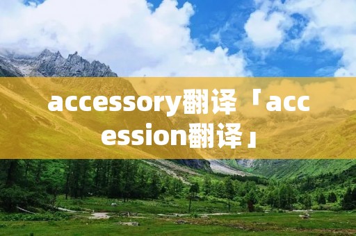accessory翻译「accession翻译」