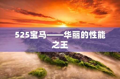 525宝马——华丽的性能之王
