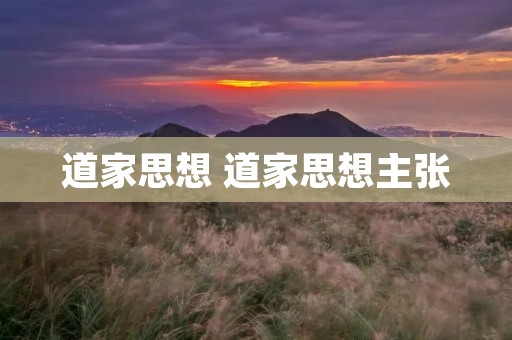 道家思想 道家思想主张
