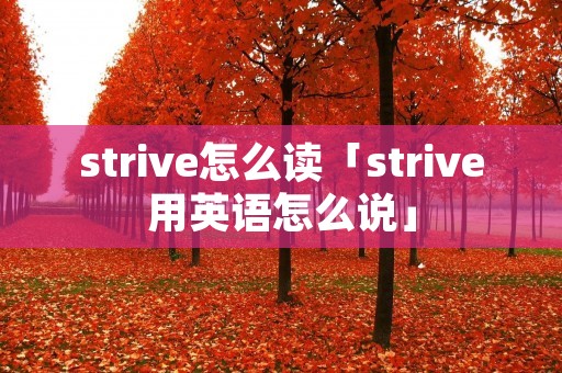 strive怎么读「strive用英语怎么说」