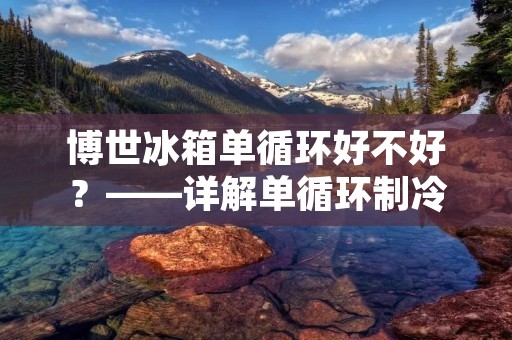 博世冰箱单循环好不好？——详解单循环制冷技术