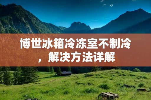 博世冰箱冷冻室不制冷,解决方法详解 博世冰箱冷冻室不制冷,解决方法详解