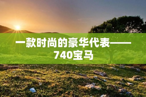 一款时尚的豪华代表——740宝马 一款时尚的豪华代表——740宝马
