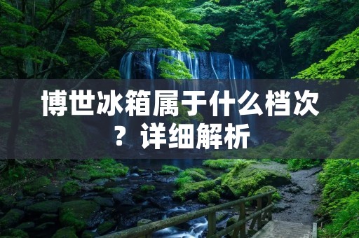 博世冰箱属于什么档次？详细解析
