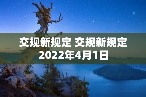交规新规定 交规新规定2022年4月1日
