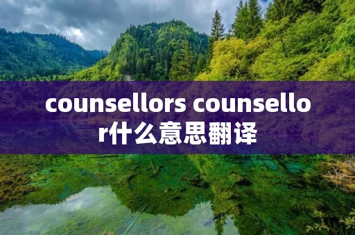 counsellors counsellor什么意思翻译